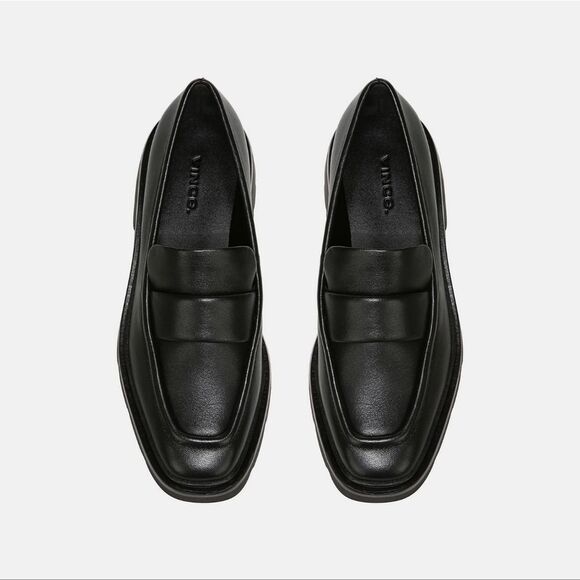 Vince Robin Leather Lug Sole Penny Loafer in Black - Picture 2 of 13